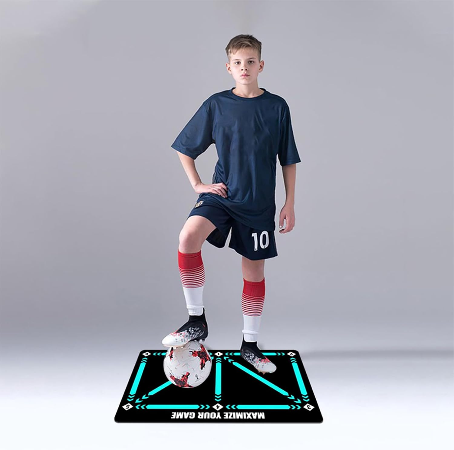 Soccer Training Mat, Football Footstep Training Mat for All Levels, Non-Slip Silent Soccer Train Mat Equipment for All Ages to Enhance Your Soccer Skills image number 5