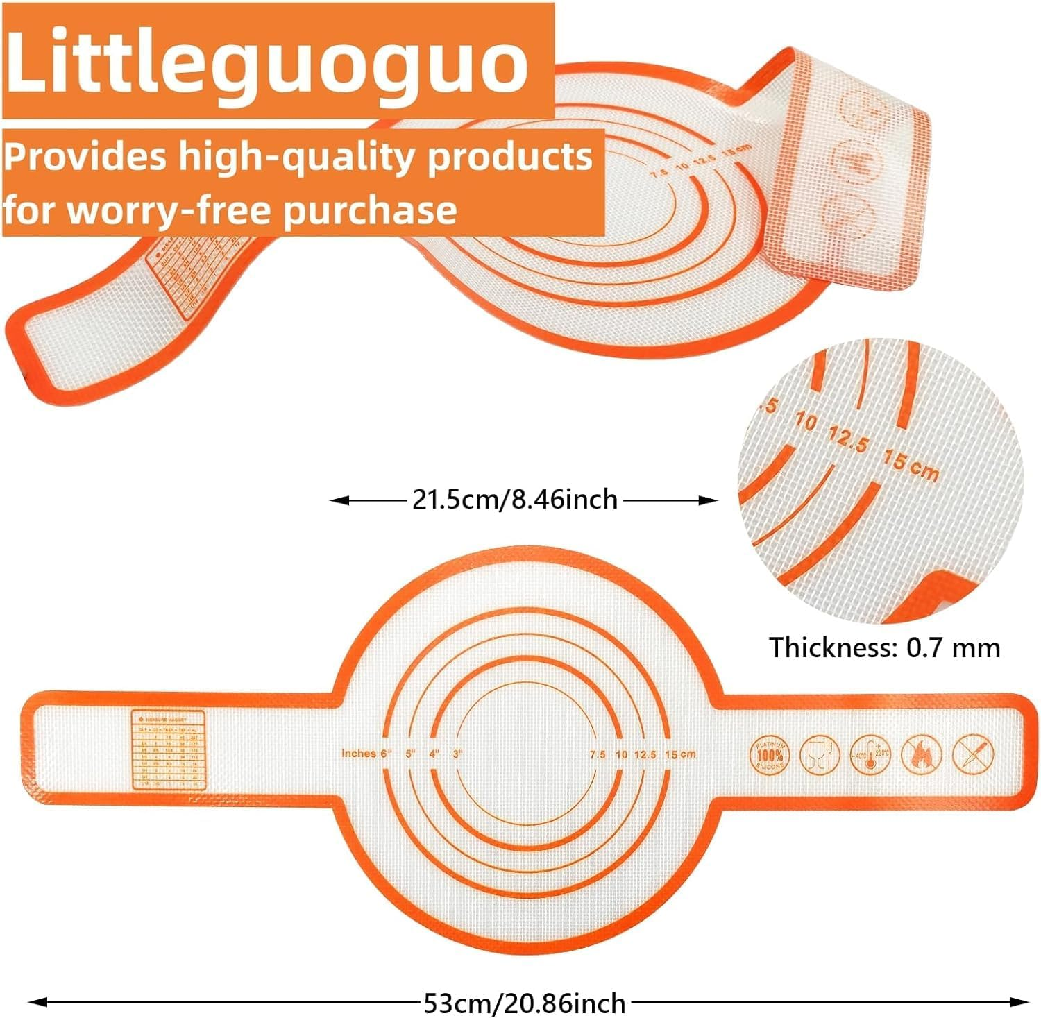THJOPOKEEL 2 PCS Silicone Bread Sling for Dutch Oven, Heat Resistant Non-Stick & Easy Clean Reusable Silicone Bread Baking Mat with Long Handles for Transferable Dough image number 3