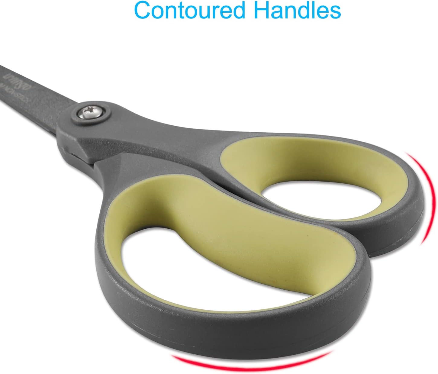 LIVINGO 2 Pack 8" Titanium Non-Stick Scissors, Professional Stainless Steel Comfort Grip, All-Purpose, Straight Office Craft Scissors(Green/Yellow,20.3Cm) image number 5