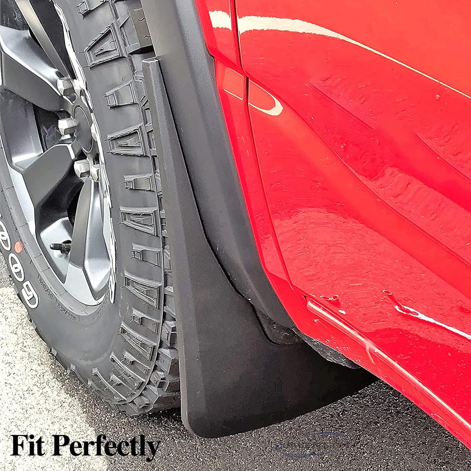 Mud Guards Flaps Compatible with 2019-2024 Ram 1500 (New Body Style) with OEM Fender Flares, Front & Rear Set - Black (NOT for Classic or TRX Models) image number 2