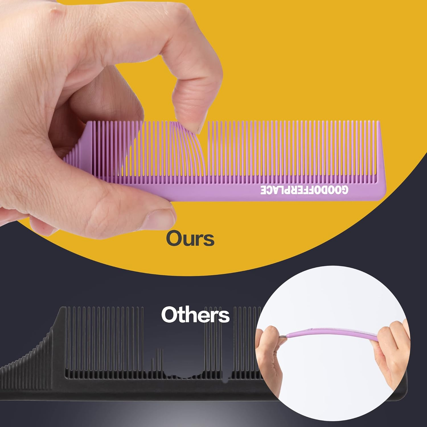 Goodofferplace 3 PCS Rat Tail Combs: Parting, Rattail, Teasing Combs with Metal Pick for Curly Hair, Detangling, Braiding, Styling (Pink, Purple, Green) image number 2