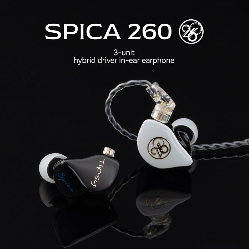 Tipsy Spica260 Wired Earphones Tipsybass 31736 Custom 2BA+1DD Composite BA(+ 9.2Mm PET Titanium Coated Double Cavity Dynamic Driver image number 5