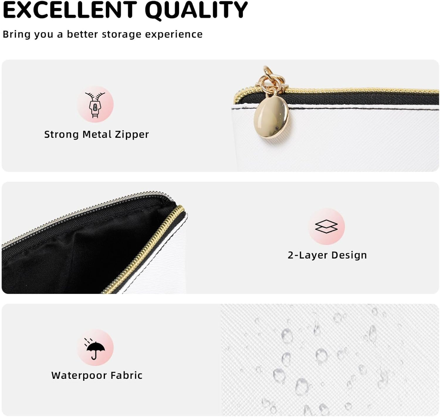 SDTYKHJ Large Capacity Makeup Bag for Women, Waterproof Portable Shaving Bag, Small Toiletry Bag, Husky, Spicy Dog Leather, Travel Cosmetic Organizer Bags, Gold, One Size