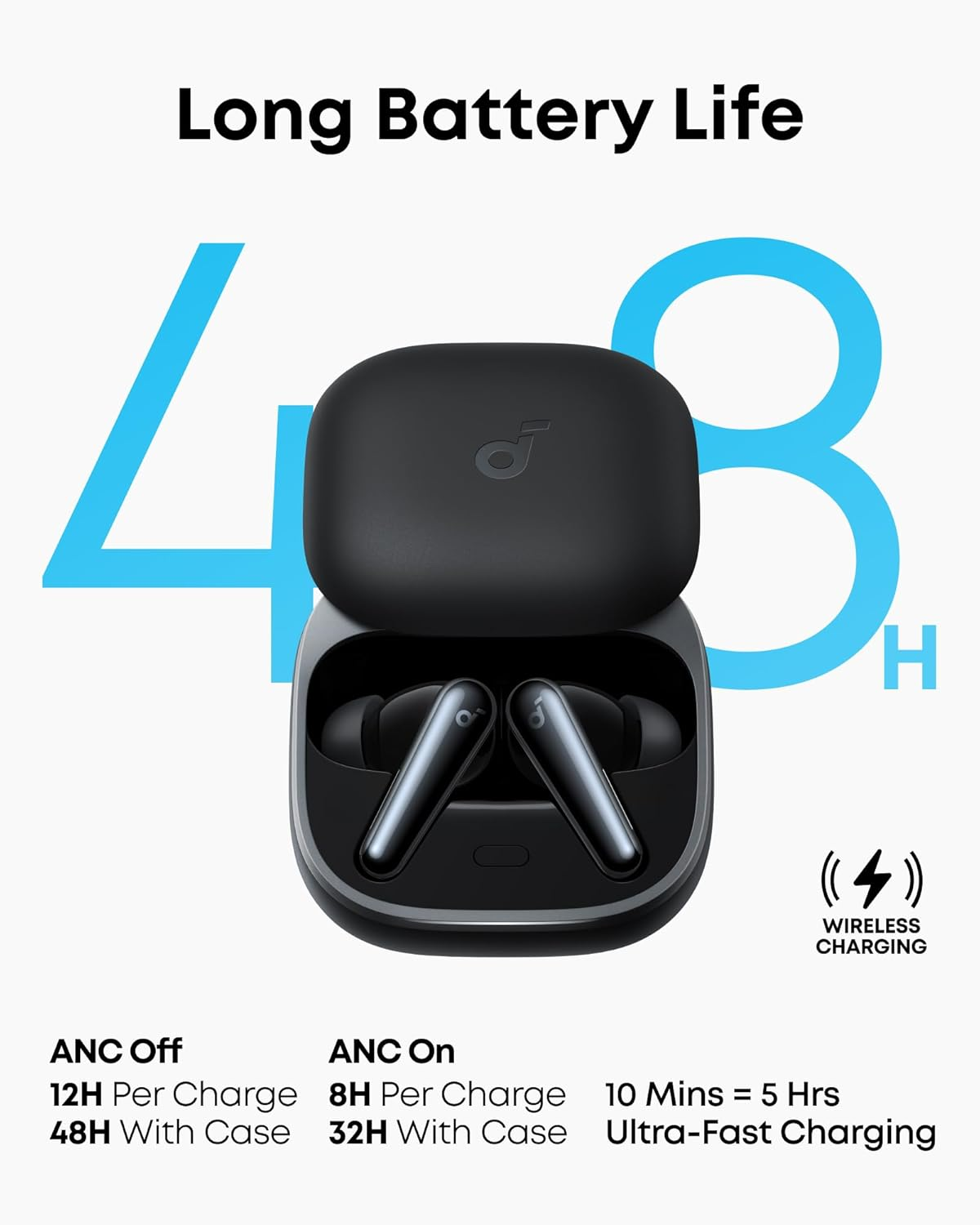 Soundcore Liberty 5 by Anker, Noise-Cancelling Wireless Earbuds, 2X Stronger Voice Reduction, Real-Time Adaptive Noise Cancellation, Fast Charging, Dolby Audio, 6-Mic AI Clear Calls, Long Battery Life image number 4
