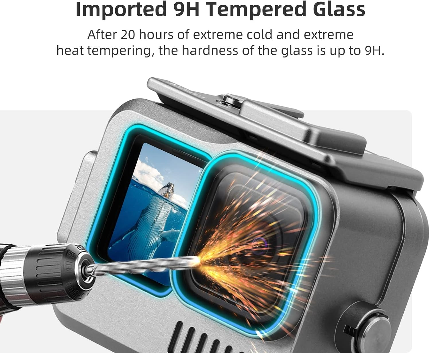 Aluminum Waterproof Housing Case for Gopro Hero 13 / Hero 12 / Hero 11 / Hero 10 / Hero 9 Black image number 2