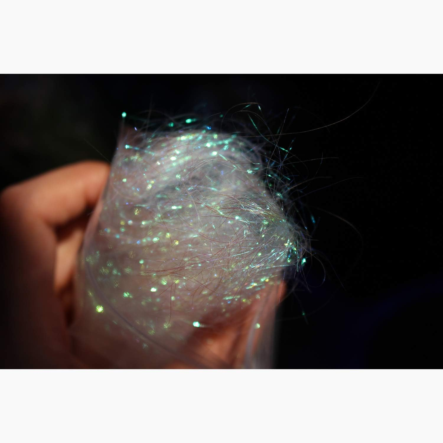 Tigofly 4G/Pack Pearl White Ice Dub 4Inch Long Fly Tying Dubbing Synthetic Fiber Minnow Fly Tying Materials image number 2