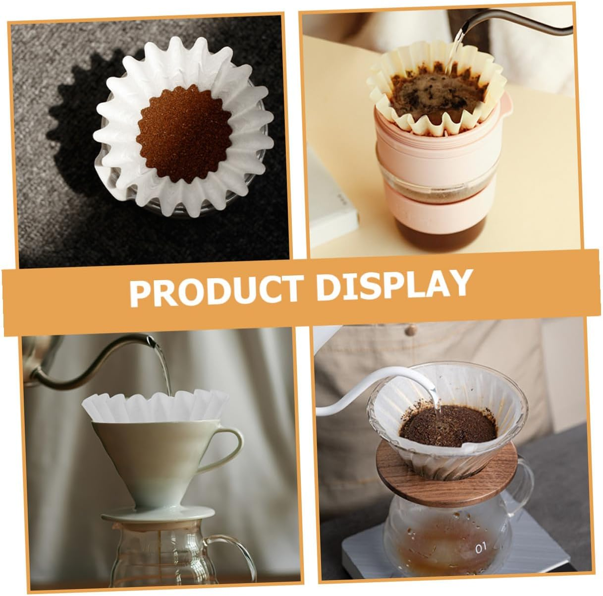 ULTECHNOVO 50Pcs White Small Wave Coffee Filter Papers for Drip Brewing Espresso Accessory Paper Basket Filters for Fresh Flavor Oil and Particle Removal Practical and Use Coffee Supplies image number 4