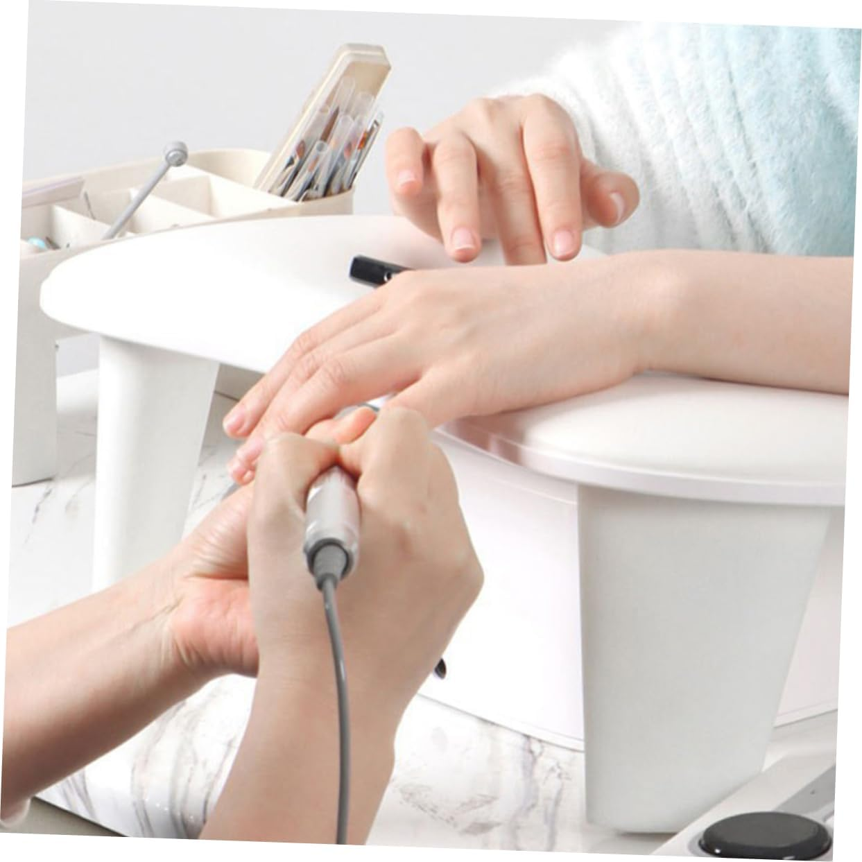 SAFIGLE Portable PU Leather Nail Arm Rest Stand Adjustable Angle Multi-Functional Hand Cushion for Nail Technicians Ergonomic Design for and Manicure image number 5