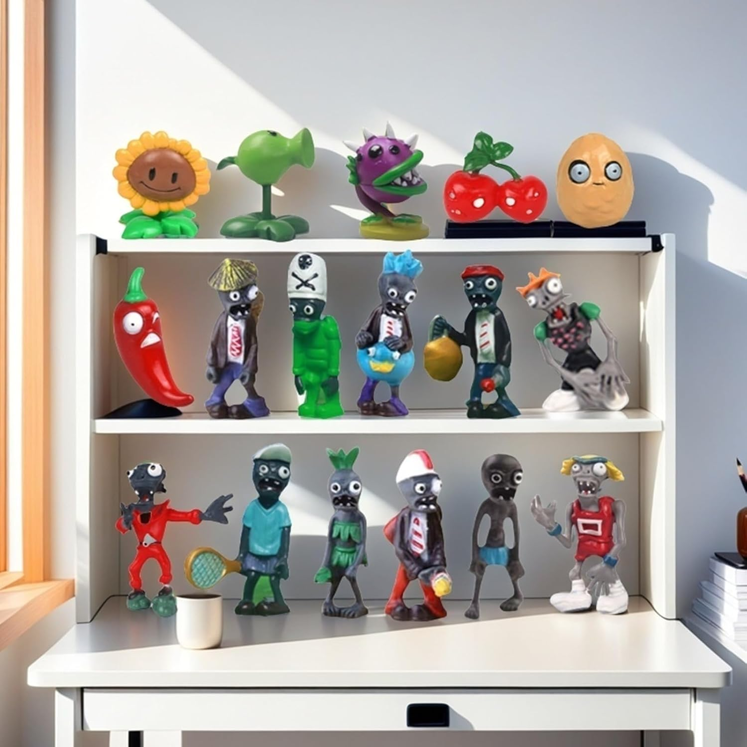 17 PCS Plants VS Zombies Toys Set Figurines Series Plush PVC Toys New, Great Gifts for Kids and Fans, Birthday and Party