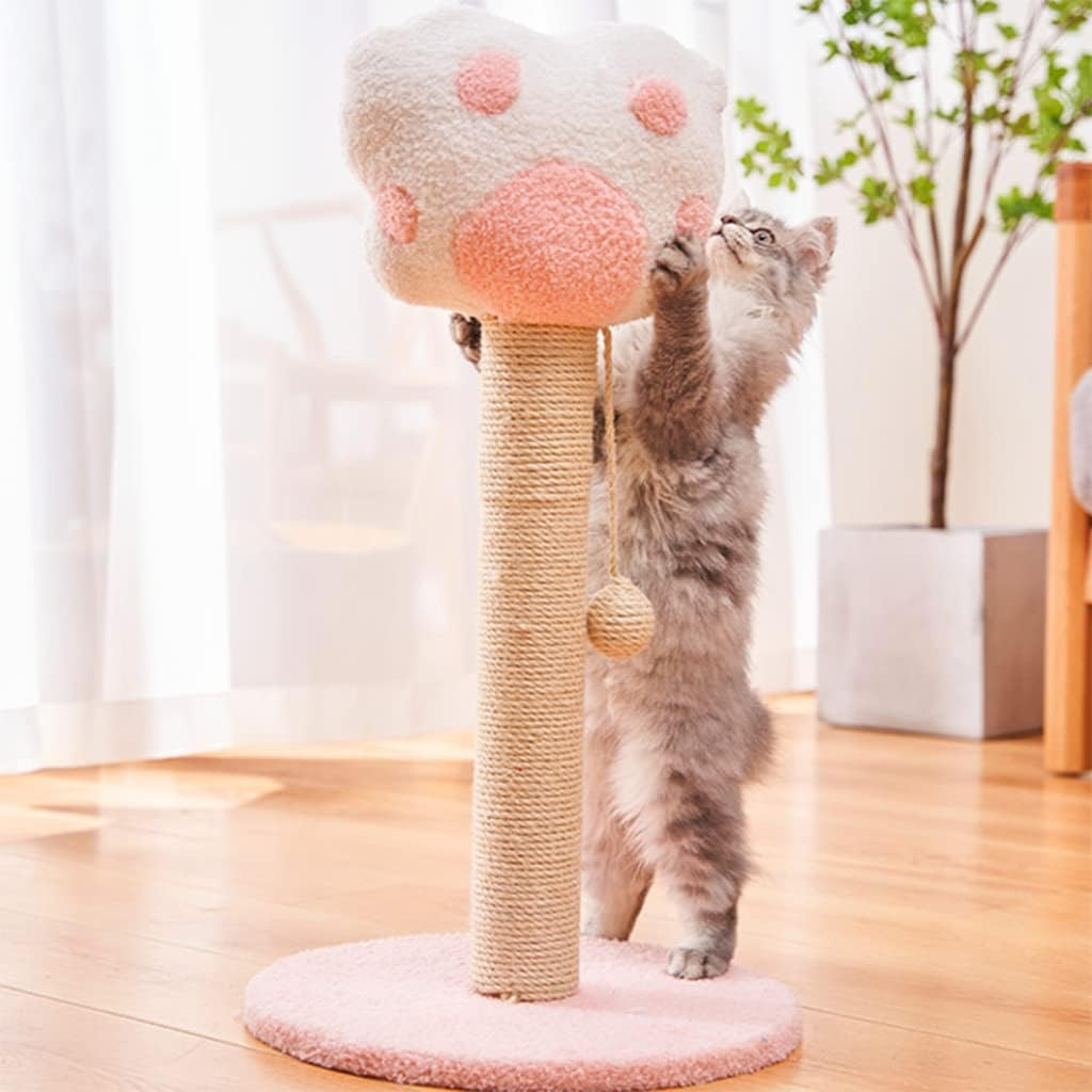 Play Indoor Cat Tree with Natural Sisal, Protect Your Furniture, Cat Scratching Post with Hanging Ball Toy for Cats Kittens Rest image number 1