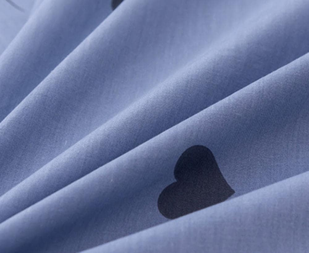 Luxurious Bottom Sheet to Fit Snugly around Your Mattress,Pure Cotton Printed Stylish Bed Linen,Double King-Size Protective Cover for Apartment Bedroom-Blue_2_150X200Cm