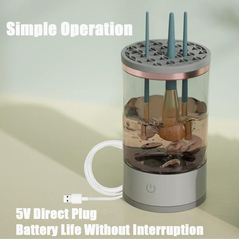 Beauty Swirl Cosmetic Brush Cleaner, Automatic Spinning Makeup Brush Cleaner, Make up Brush Blender Cleaner, Usb Plug Portable Electric Makeup Brush Cleaner, Specificatio Brush Cleaner (1Pcs) image number 4