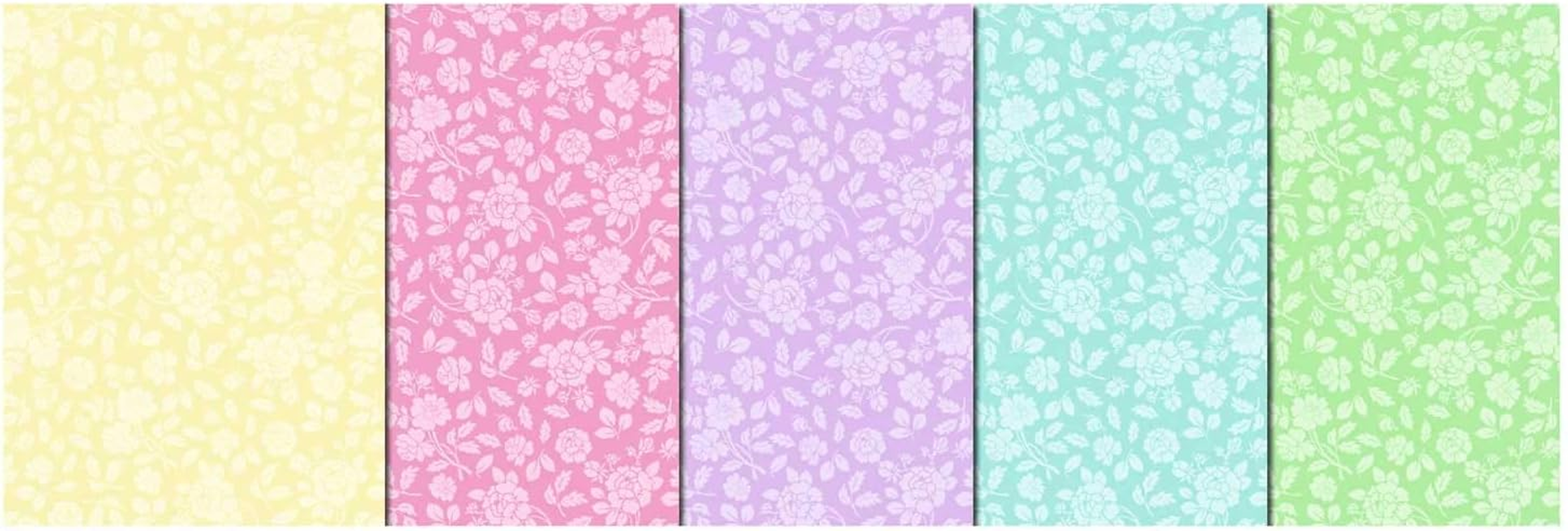 Ursus 60404699 - Flock Cardboard, Roses, Pastel, DIN A4, 220 G/M&sup2;, 5 Sheets in , Dyed, One-Sided with White Flock, Ideal for Creative Crafts