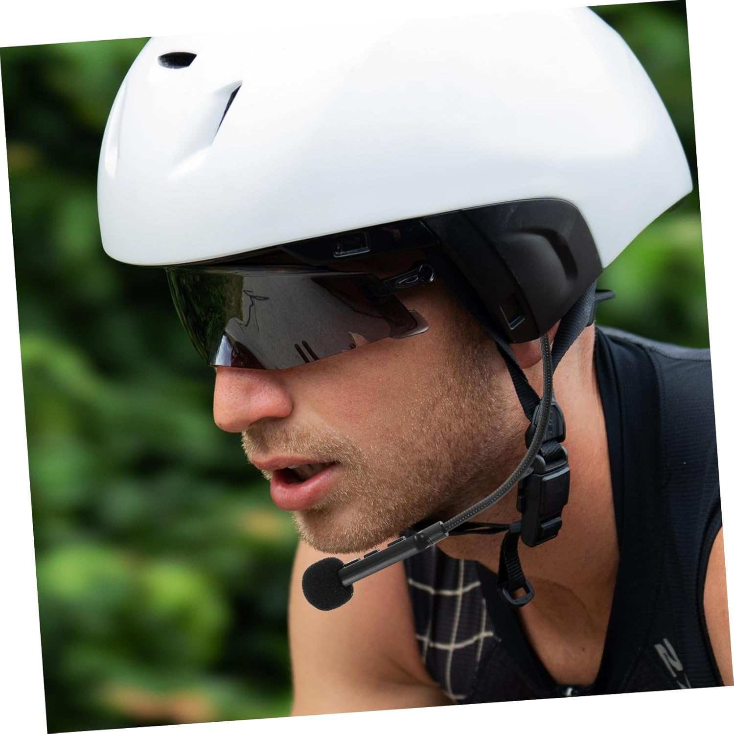 MERRYHAPY Motorcycle Helmet Headset In-Built Earphone Hands Wireless Communication Comfortable Fit Classic Design image number 3