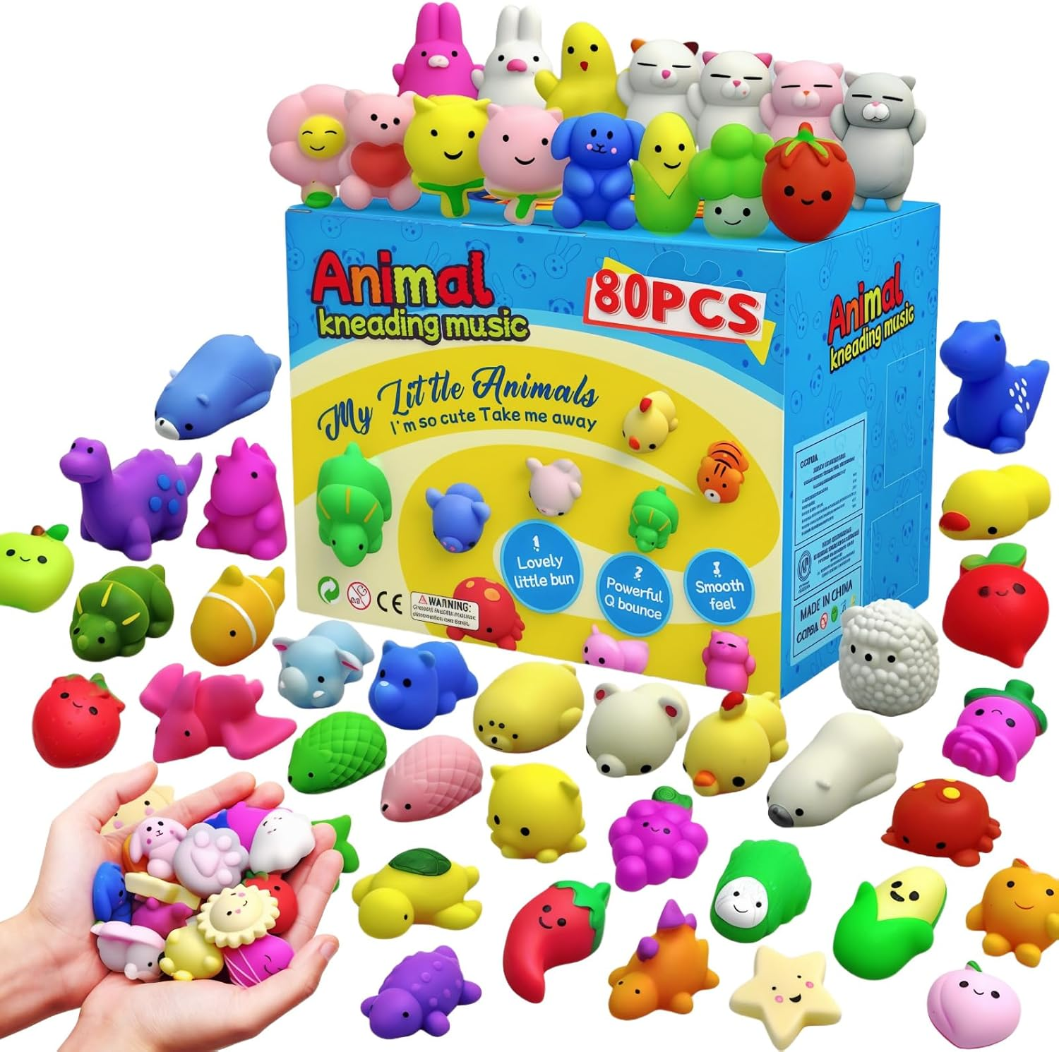 6Pcs Mochi Squishy Toys,Kawaii Squishies,Valentines Gift Birthday Party Favors for Kids Boys Girls Adults Mini Kawaii Loot Bag Fillers,Super Large Size for Maximum Fun image number 5