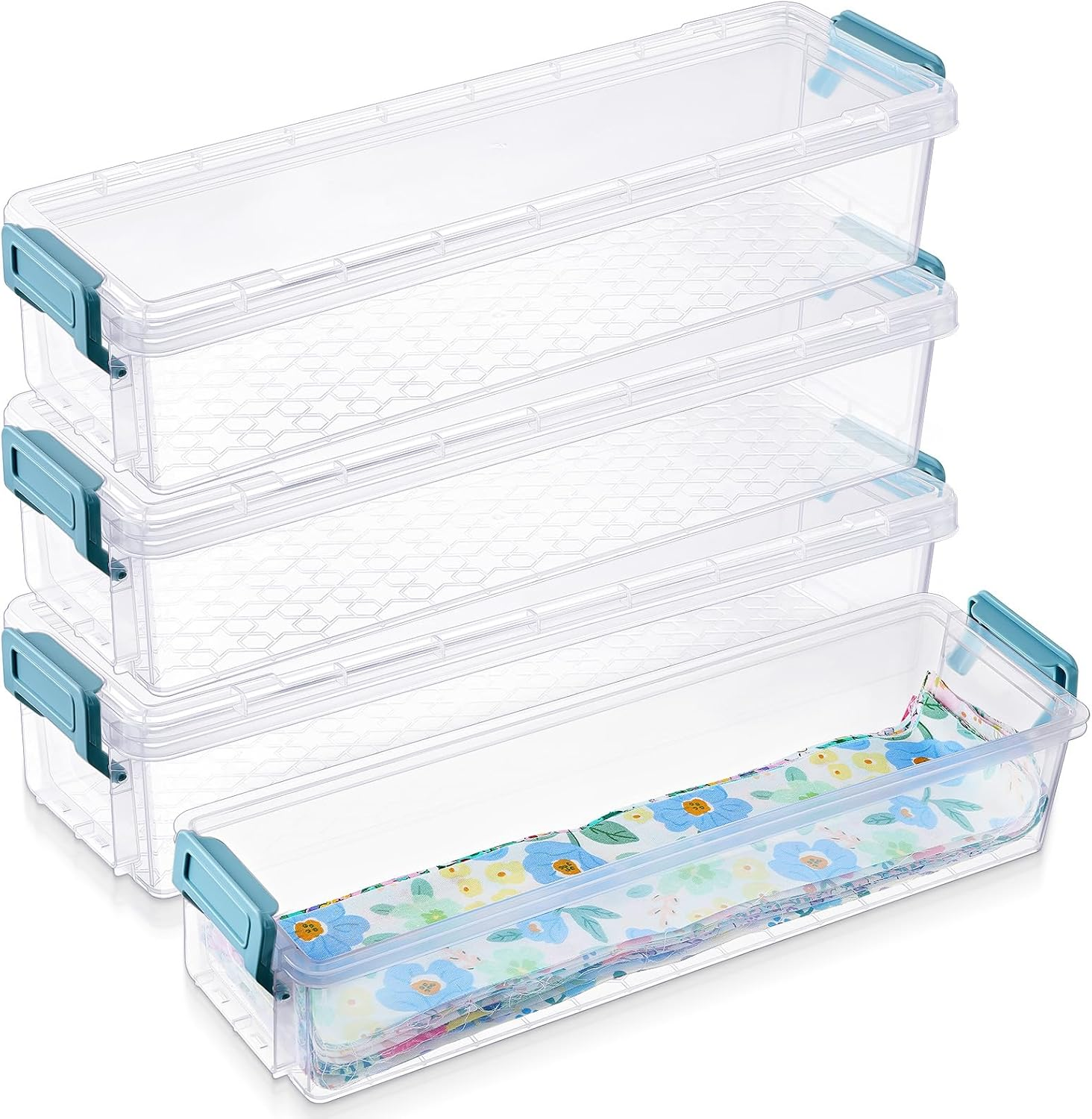 Tioncy 4 Pcs Fabric Strip Case Jelly Cotton Fabric Patchwork Roll Storage Case Bulletin Board Border Bolt Storage Sewing Cloth Organizer for 2.5 Inch Cloth Strips Arts Crafts Organizer(Medium)