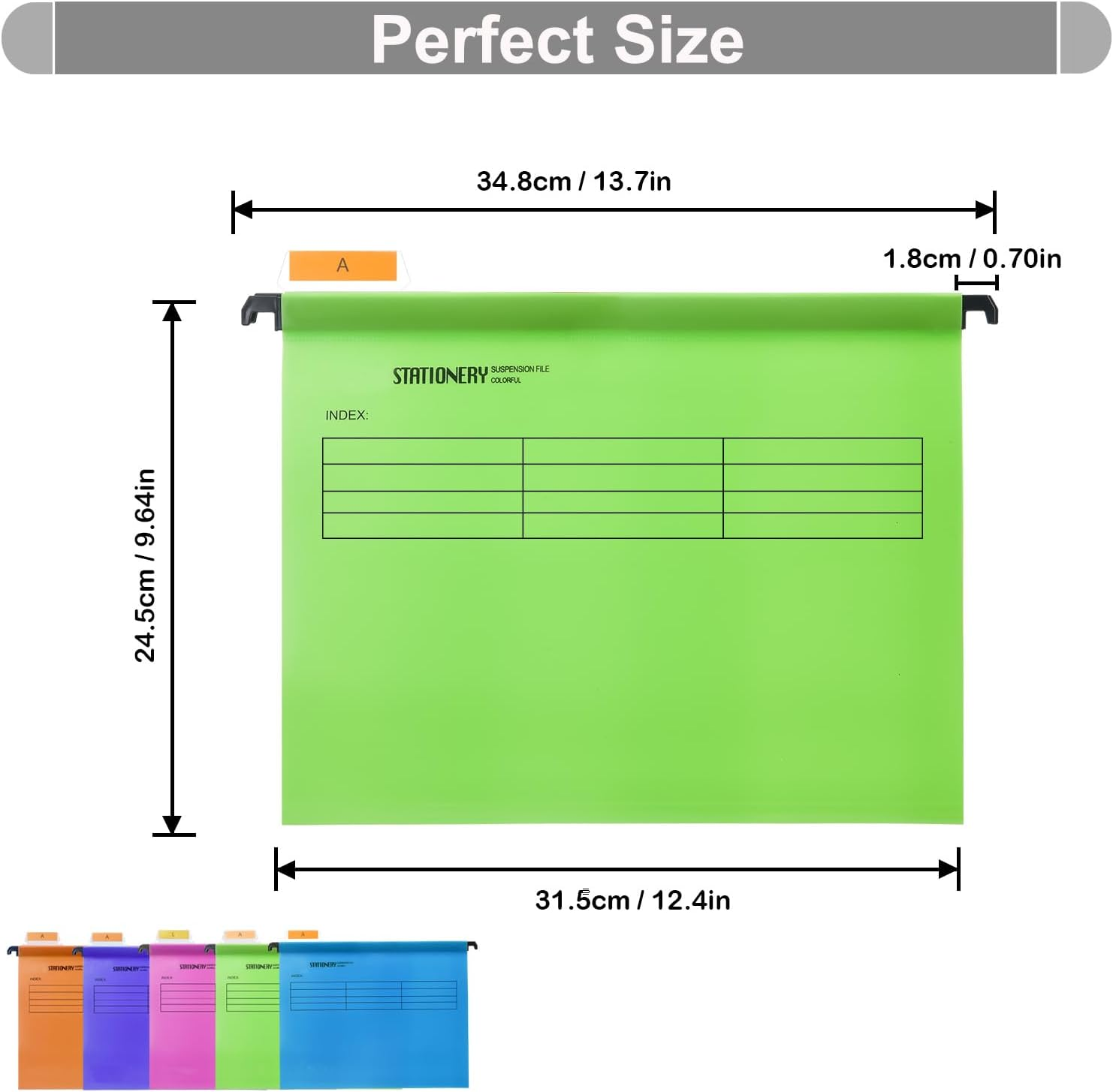 Filing Cabinet A4 Suspension Files with Tabs and Inserts for Office School Desktop File Storage, File Classification File Folder Purple image number 1