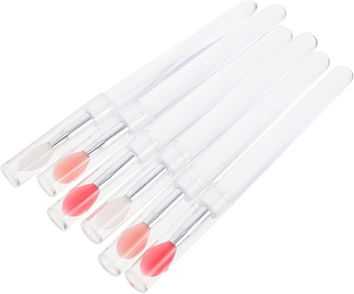 TEONEI Silicone Lip Brushes with Covers,Lipstick Lip Gloss Applicator Brushes,Makeup Beauty Brushes,6Pcs image number 5