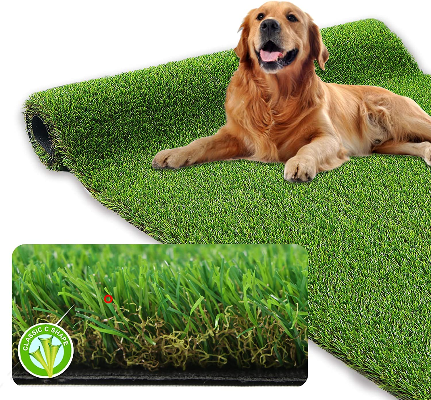XLX TURF Realistic Artificial Grass Rug Indoor Outdoor - 3Ft X 5Ft, Thick Synthetic Fake Grass Dog Pet Turf Mat for Garden Lawn Landscape image number 4