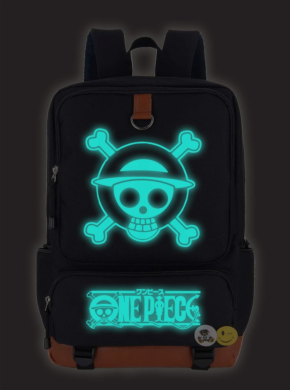 Roffatide 18L Cartoon Anime School Backpack for Girls Boys Teen Student Book Bag Luminous Laptop Backpack Fits 15.6 Inch Nylon Travel Day Bag Black image number 1