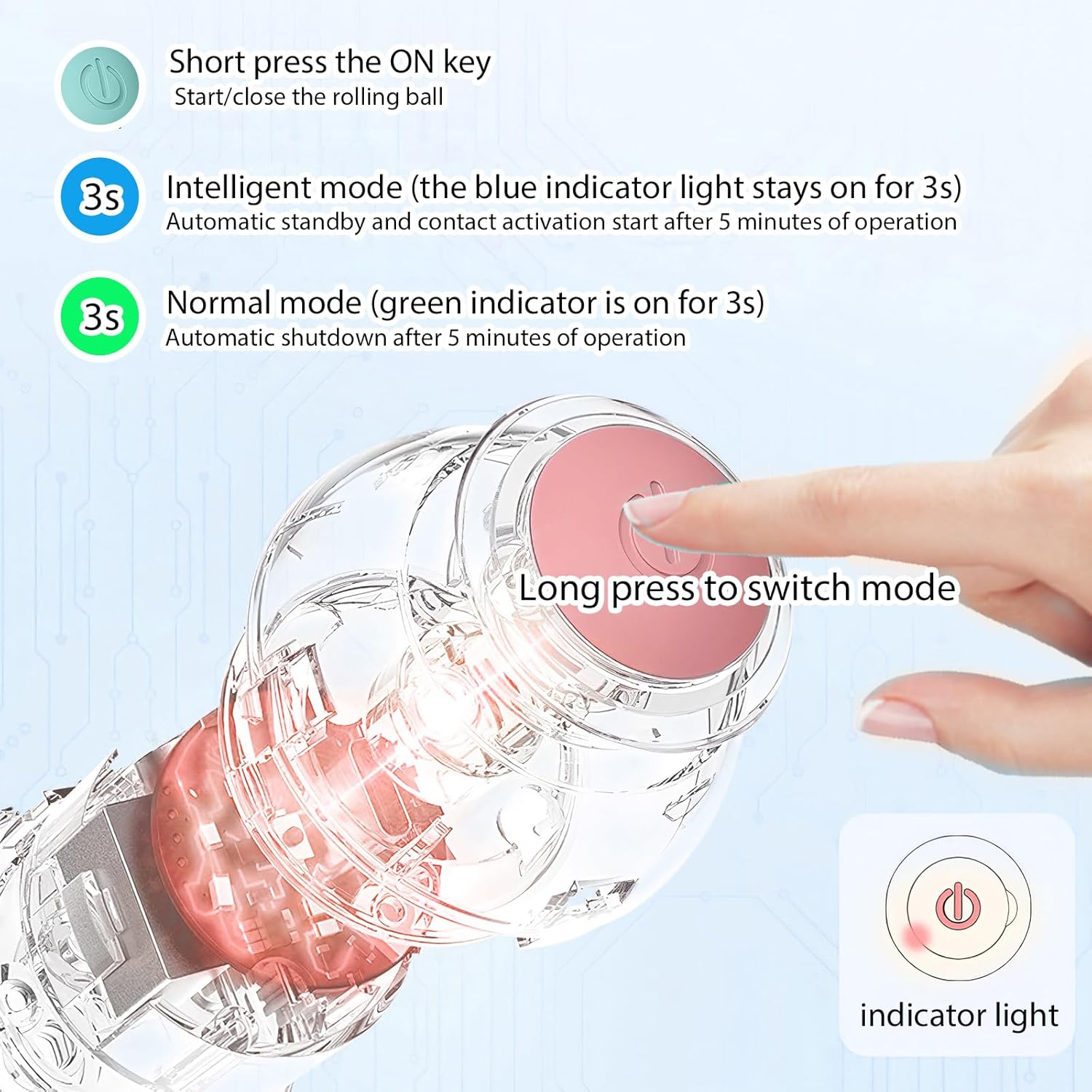 Cat Toy Electric Cat Ball, Interactive Cat Toy Ball with LED Light, USB 360 Degree Ball, Self-Employment Intelligence, Rechargeable Electric Cat Balls for Cats (2 Pieces) image number 1