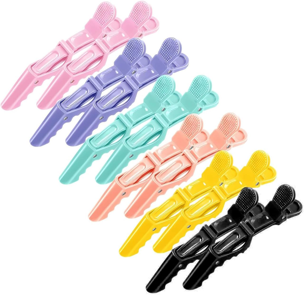 12Pcs Styling Hair Clips Duck Bill Clips Professional Hairdressing Salon Sectioning Alligator Hair Clips Durable Nonslip Grips Wide Teeth (Pink)
