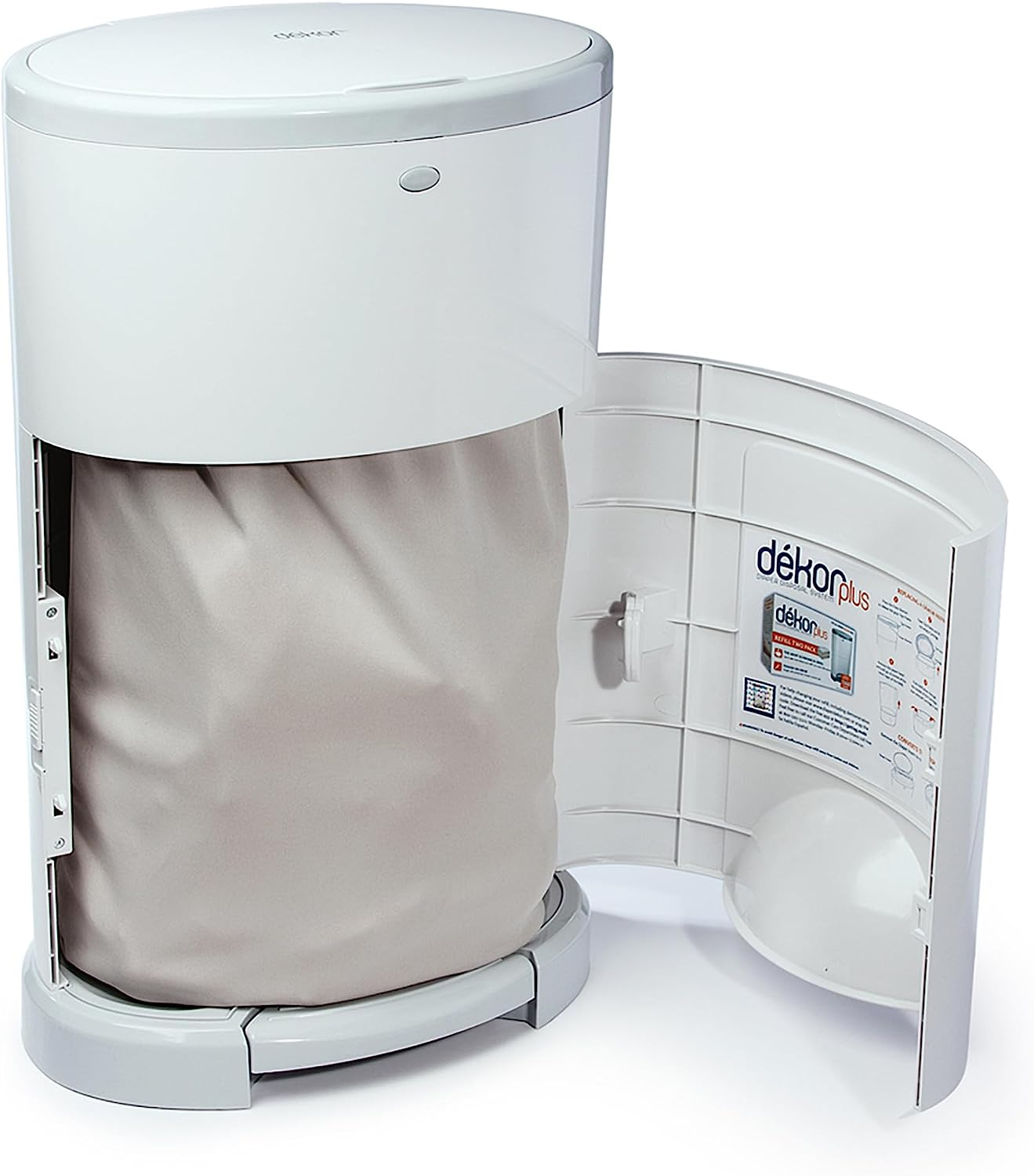 Dekor Cloth Diaper Liner | 2 Count | Gray | Perfect for Cloth Diapers | Just Step &ndash; Drop &ndash; Done | Quick & Easy to Replace | Fits the Dekor plus Hands-Free Diaper Pail | Machine Washable image number 4