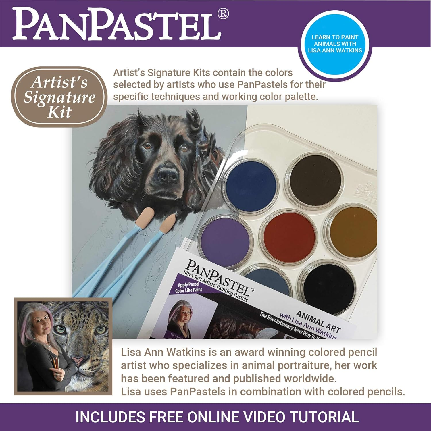 Panpastel 30084 10 Color Set- Animal Art Kit- Lisa Ann Watkins Pastels image number 1