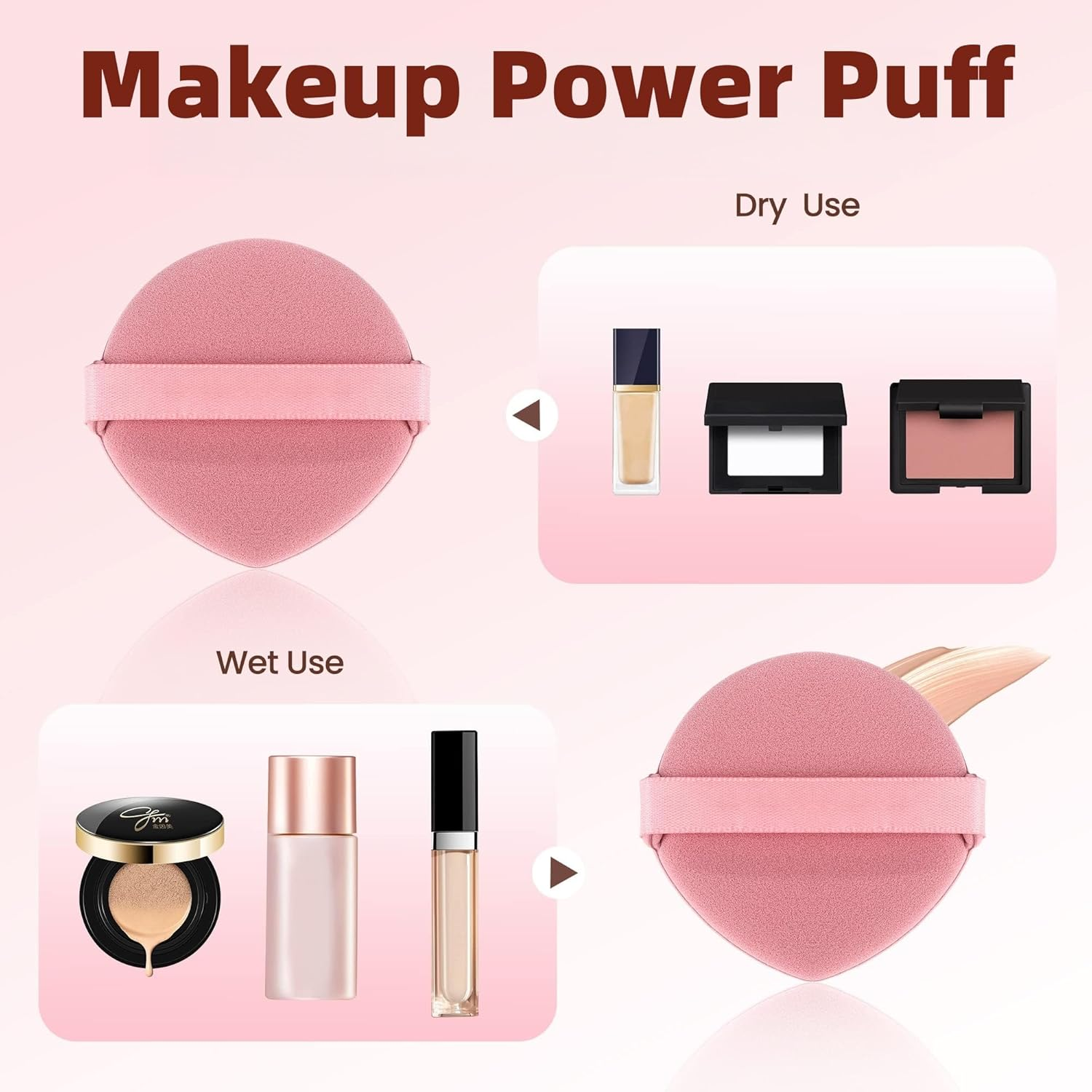 Longfng Makeup Sponge Set 27 PCS, Washable Reusable Beauty Sponge Blender for Loose Powder and Powders Foundation with Beauty Egg, Triangle Powder Puffs, Finger Cushion image number 6