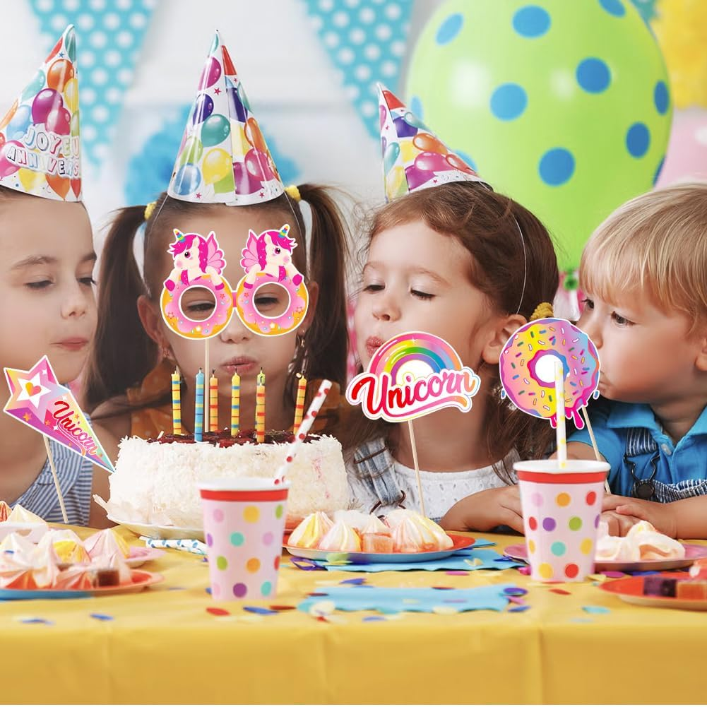 Unicorn Studio Prop Pink Photo Backdrop Unicorn Theme Birthday Party Selfie Prop for Unicorn Lovers (Pack of 30)