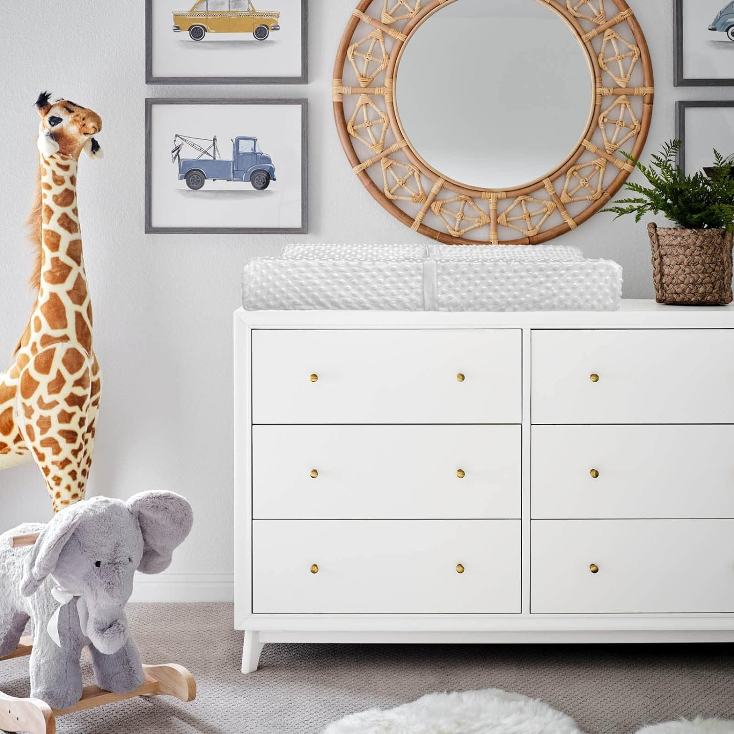 Baby Diaper Changing Pad with Washable Cover, Waterproof & Non-Slip Baby Change Mat for Infant Newborn, Cozy & Breathable Baby Change Table (Changing Pad + Cover (Grey Dots)) image number 2