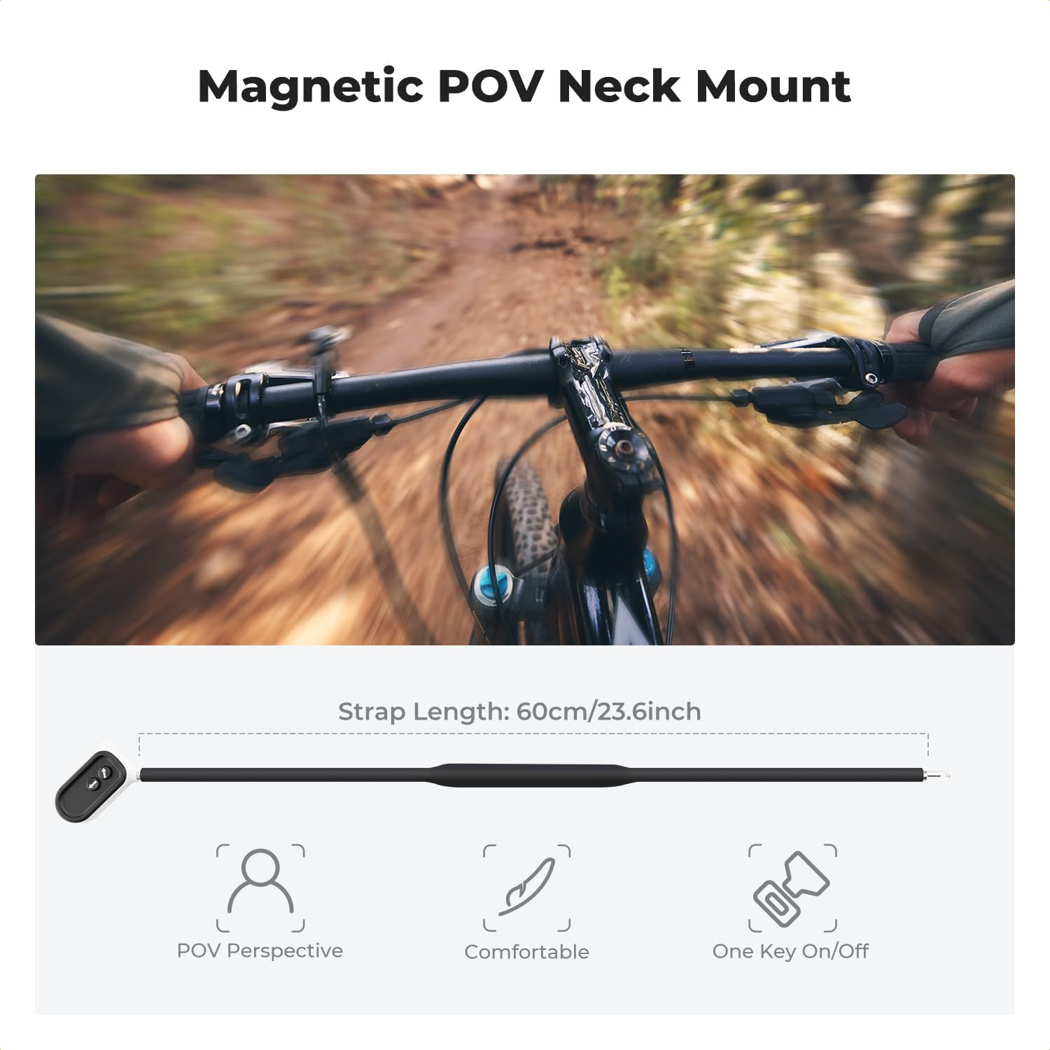 K&F Concept Magnetic Neck Mount Phone Holder, Hands Free Quick Release POV Video Vlog Flexible Angle Necklace Holder for Gopro Hero 13/12/11/10/9/8/OSMO Pocket 3/Action 5 Pro/4, Insta360 image number 1
