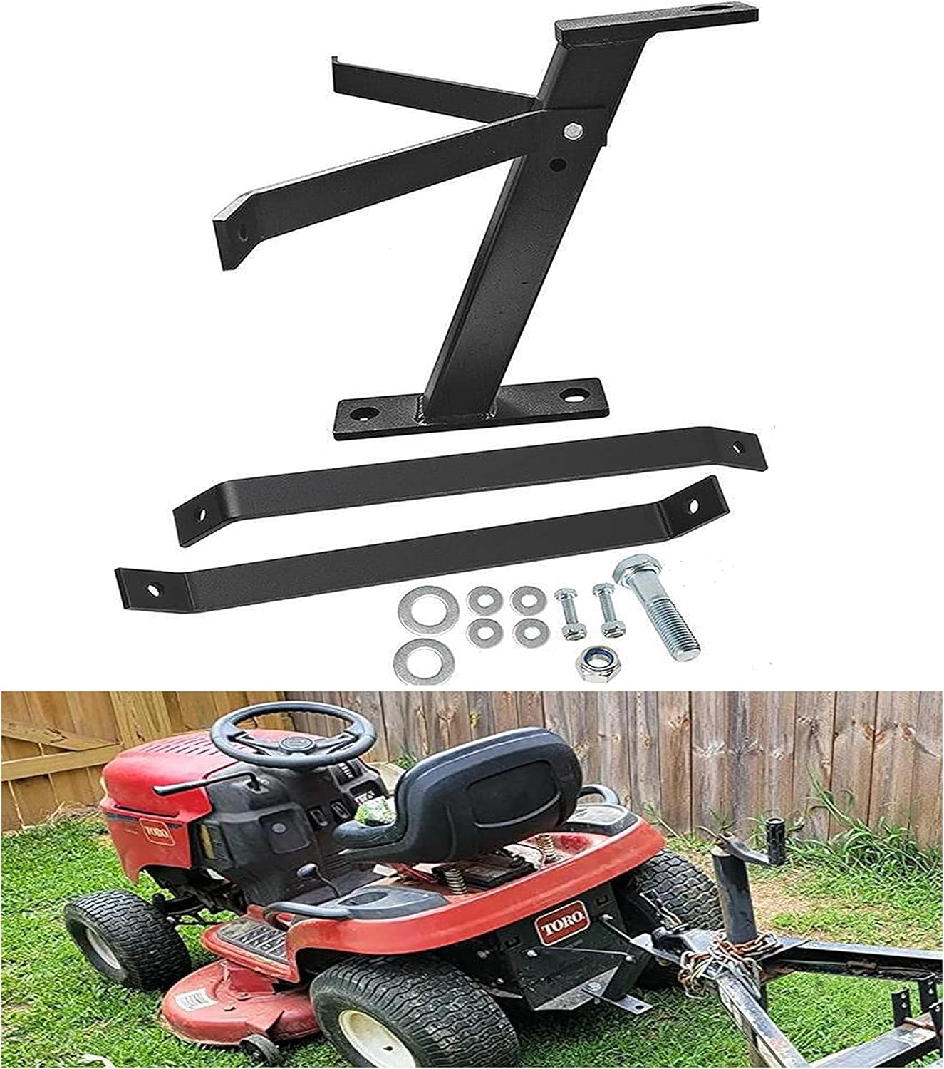 Superunner Lawn Mower Tractor Towing Hitch, Heavy Duty Garden Lawn Pro Tow Mower Hitch Kit Compatible with John Deere Cub Cadet Husqvarna Craftsman Riding Mowers,Black Powder Coated Finish