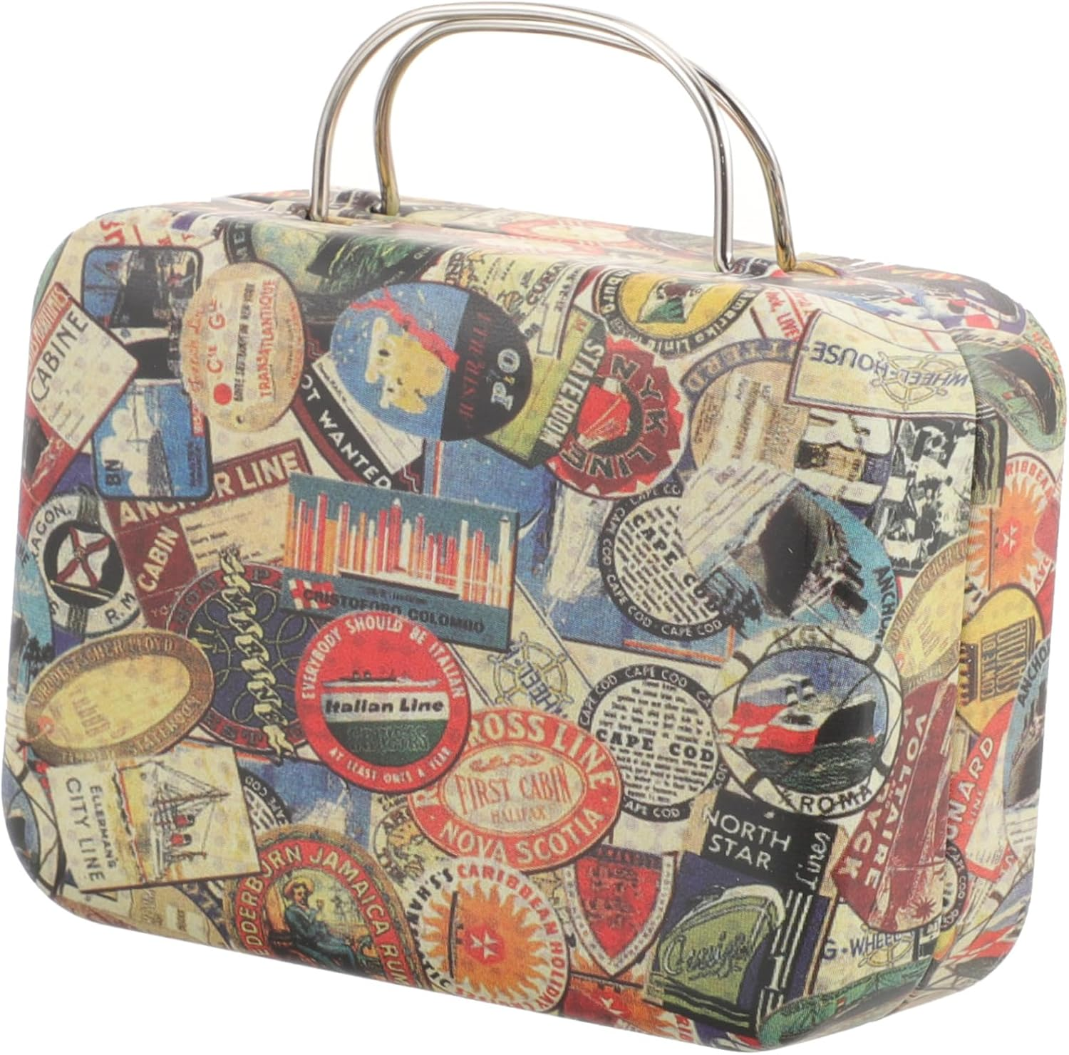 Mini Vintage Eyelash Storage Case Retro Keepsakes Box Decorative Small Suitcase Favor Box for Jewelry Cards and Dresser and Desktop Display image number 5