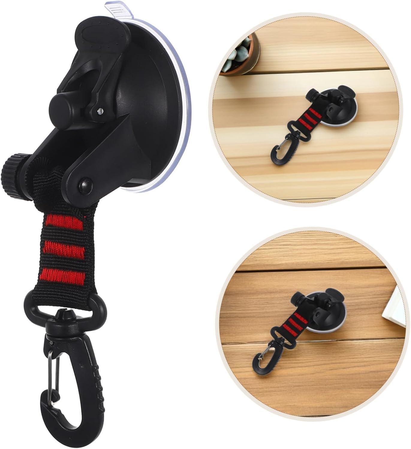 4PCS Heavy Duty Suction Cups with Hooks, Car Camping Tie down Tarp Accessory, Strong Power Viscous Silicone and Securing Hook, Universal for Car Awning, Boat, Camping (Black, Pack of One) image number 6