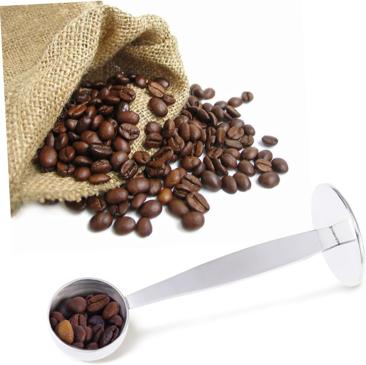 COLLBATH Stainless Steel Espresso Tamper Spoon Measuring Tamping Scoop Dual-Function Coffee Tool for Ground Coffee Tea Cocoa Compact Accessory image number 4