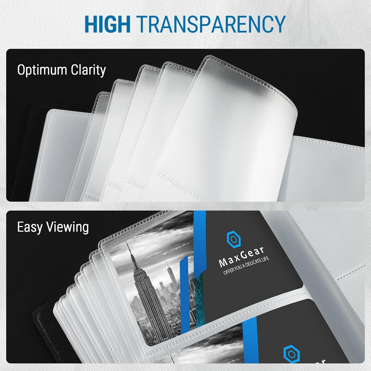 Maxgear Business Card Book Holder Journal Business Card Organizer Professional PU Leather Name Card Book Holder Office Business Card Holder - Hold 240 Cards Black image number 4