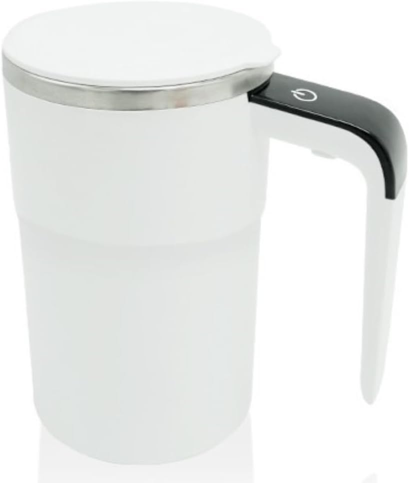 Azragon Auto Stirring Cup, Automatic Self Stirring Coffee Mug with Lid, 12 OZ, Temperature Display, Travel Tumbler, Creamy White，Fitness Cup for Bodybuilding Protein Powder. image number 4