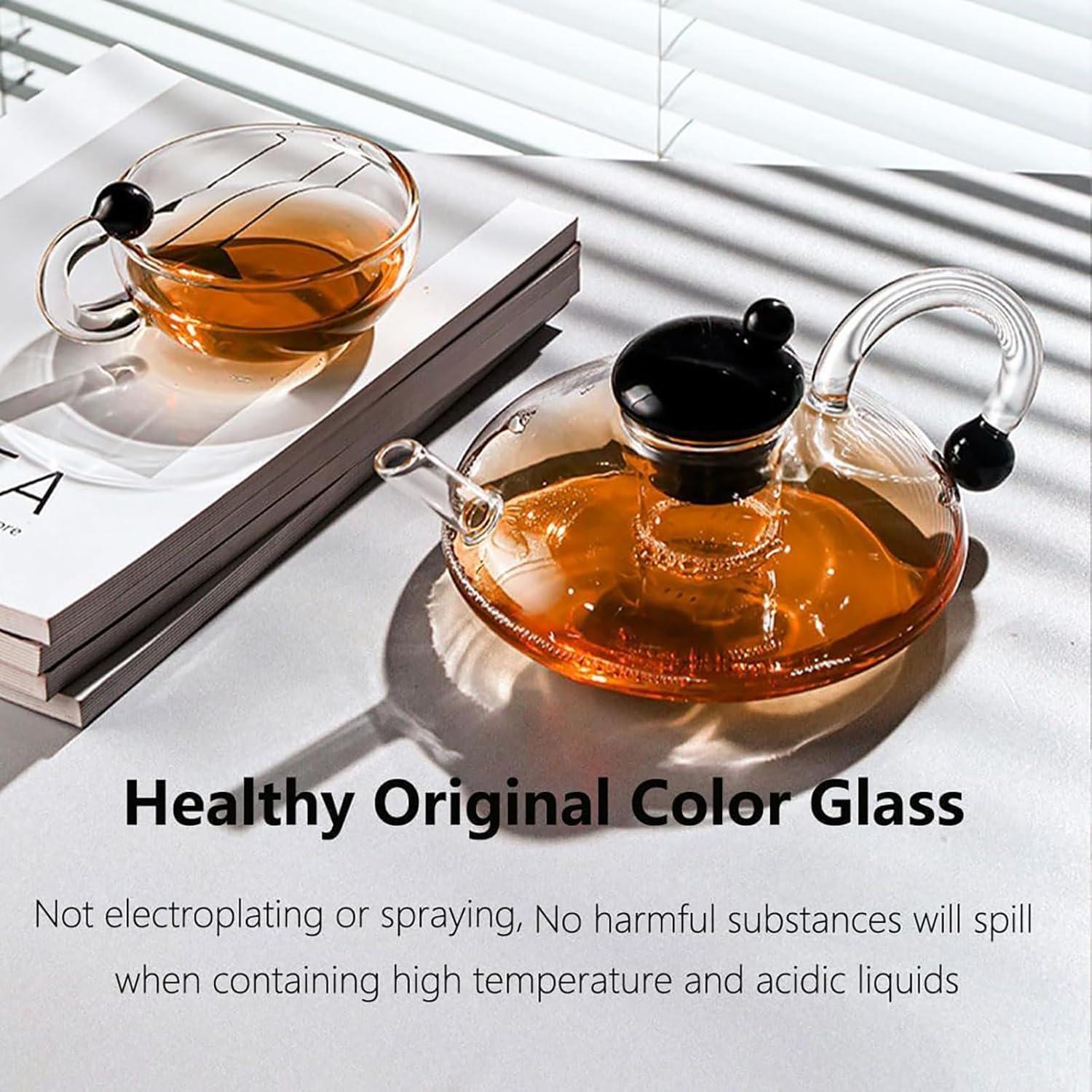 Innovessa Tea Pot, Sereno Filtration Teapot, 600Ml, Borosilicate Glass, Transparent, 5*10*15Cm/1.97*3.94*5.9In image number 6