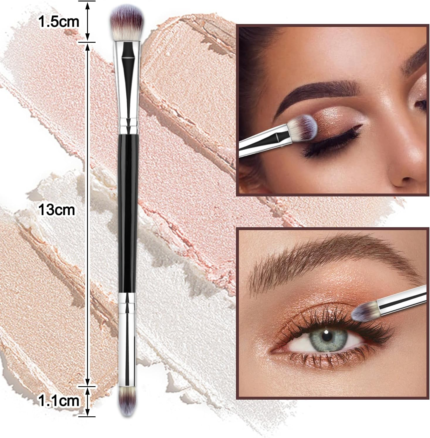 Eyeshadow Brush Eye Makeup Brush Professional Blending Eyeshadow Makeup Brushes for Concealer Eyebrows Eyeliner Soft Hairs Makeup Tool (Black-Eb02) image number 6