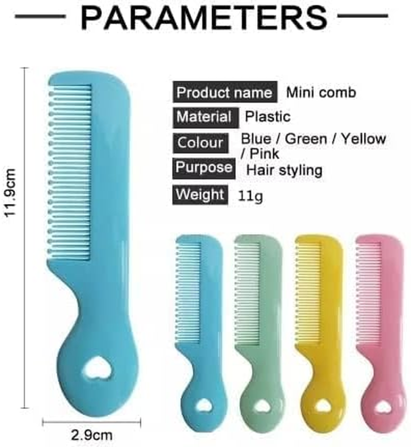 Pack of 4 Colorful round Tip Bristles Baby Cute Comb Baby Grooming for Sensitive Scalp Skin, for Nursery Newborn Infant Girl Boy Kids Comb Baby,Grooming and Healthcare Kits image number 2