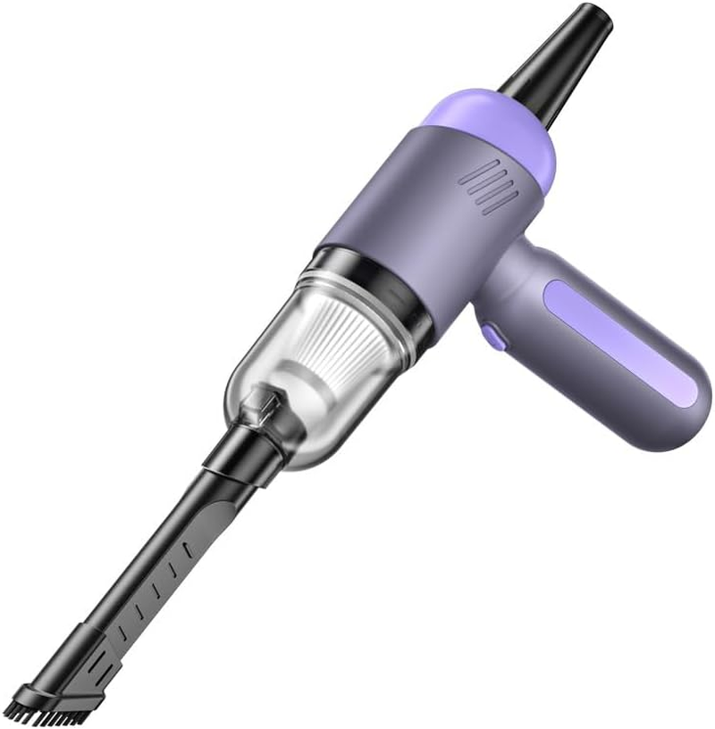 Car Vacuum Cleaner, High Power Mini Vacuum Cleaner,Rechargeable Wireless Handheld Vacuum,Portable Cordless Compressed Air Duster Air Blower for Car Home Office,Keyboard,Pet Hair (Purple)