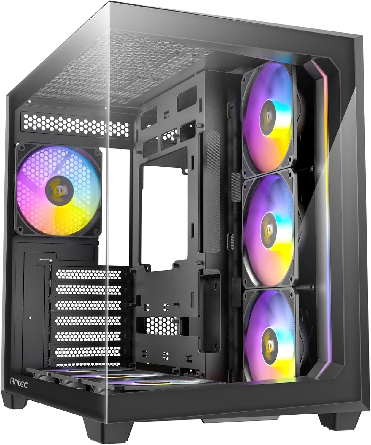 Antec C5 ARGB ATX, Matx Seamless Edge to Edge, Black Gaming Case, 270 Degrees, 7X ARGB + PWM Fan Controller, Back Connect Motherboard, Dual Chamber - C8 image number 3