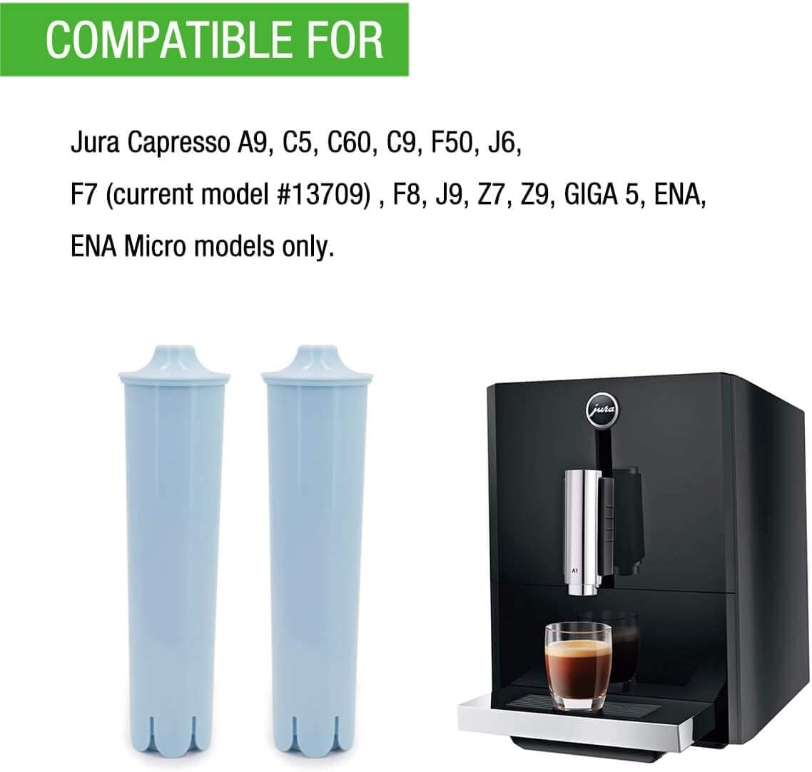 Crystal Pure 4-Pack Water Cartridge Filter Compatible with Jura Claris Blue Java ENA 71311 201303 67007 71312 71445 67879 Jura Espresso Clearyl Impressa F8, F7 Coffee Machine