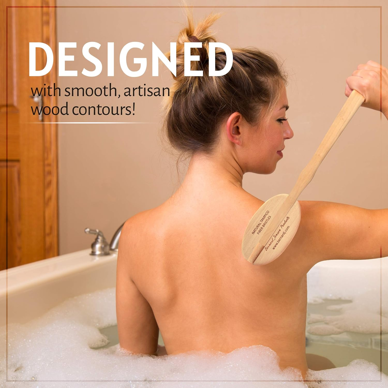 Bernard Jensen Natural Bristle Body Brush - 1 Brush for Dry Brushing, Exfoliation & Skin Care image number 3