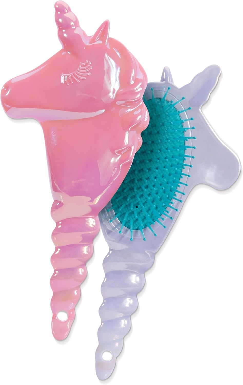 Is Gift Unicorn Fantasy Hairbrush - Pearlescent Pastel Colours, Soft Cushioned Pad for Gentle Detangling & Reduced Static, Fun Grooming for All Ages, 11.2X26X5Cm, 3 Assorted Designs image number 3