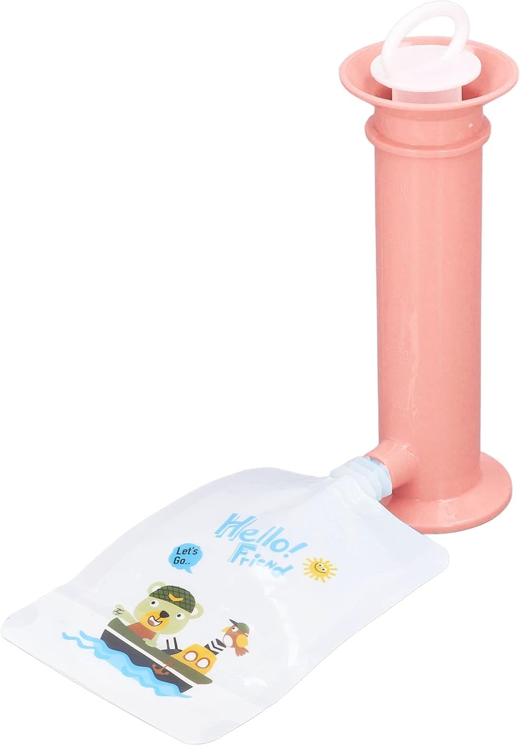 Fruit Puree Filler, 7 Set Reusable Pure Color Pouches 100-200Ml Toddler Fruit Squeeze Puree Filler for Kids, Baby Food Pouch Maker Safe Baby Food Dispenser for Home Pouch Filling (Pink) image number 3