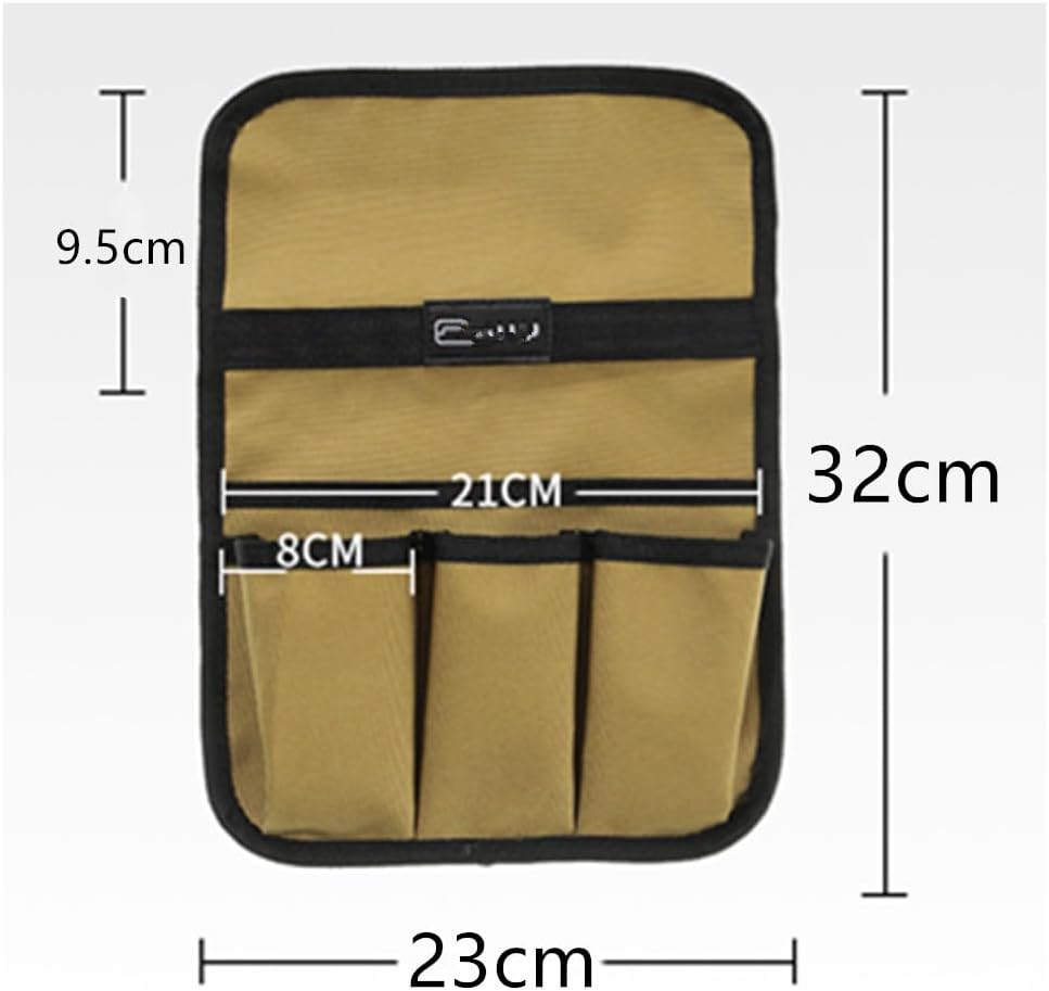 Granmagazz Double-Layer Camp Chair Side Pocket Storage Bag, 4 Pockets, Khaki, Unisex image number 2