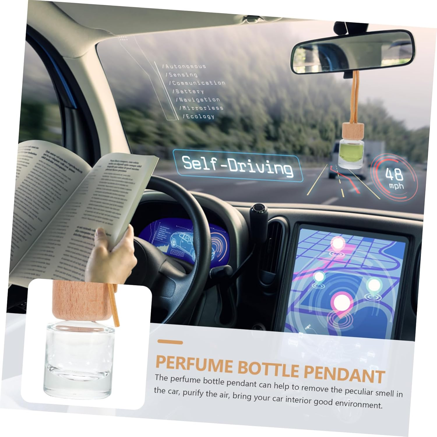 10Pcs Perfume Bottle Pendant Car Diffuser Empty Glass Bottles for Car Air Freshener Little Containers image number 6