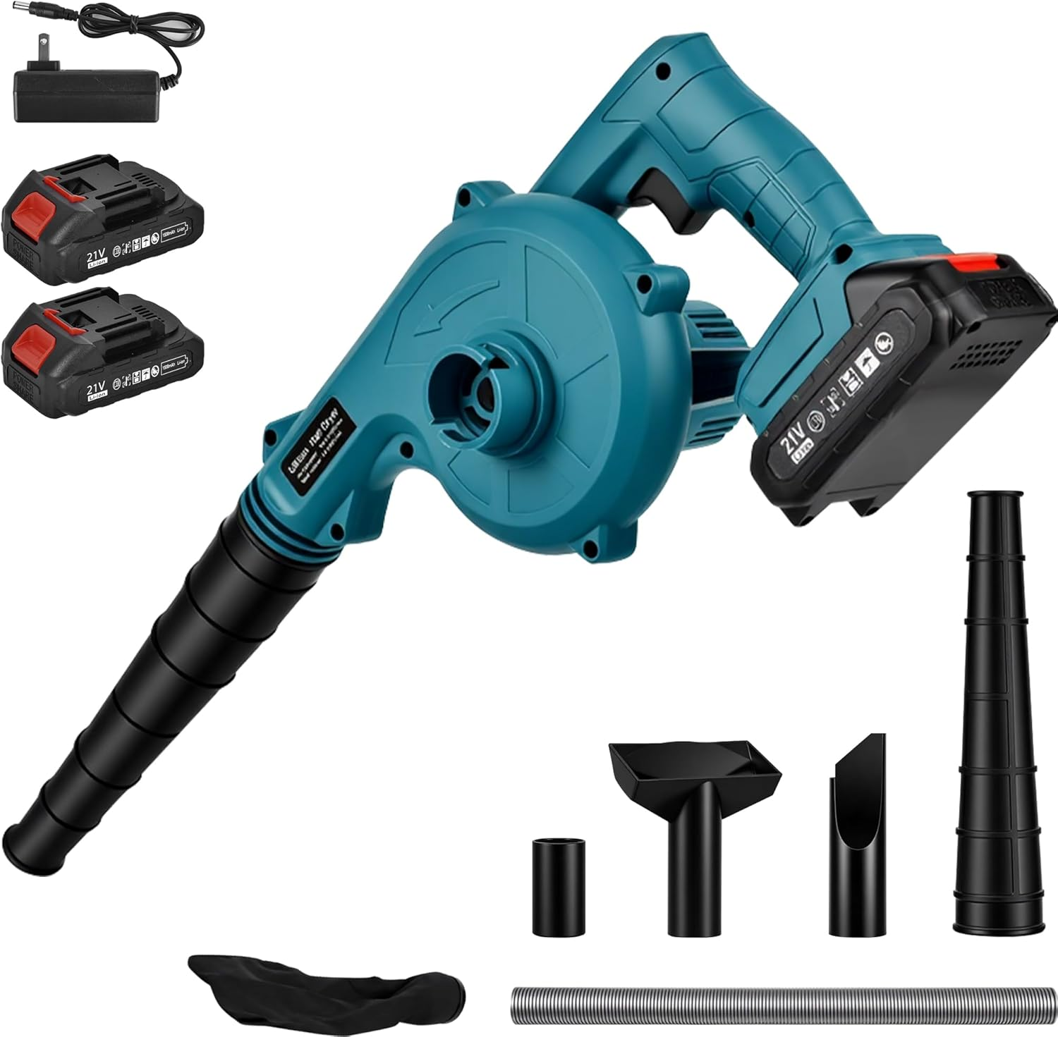 2 in 1 Cordless Leaf Blower & Vacuum, Powerful Motor with 2 Rechargeable Batteries, Lightweight Handheld Design for Home, Garden, Car Cleaning image number 4